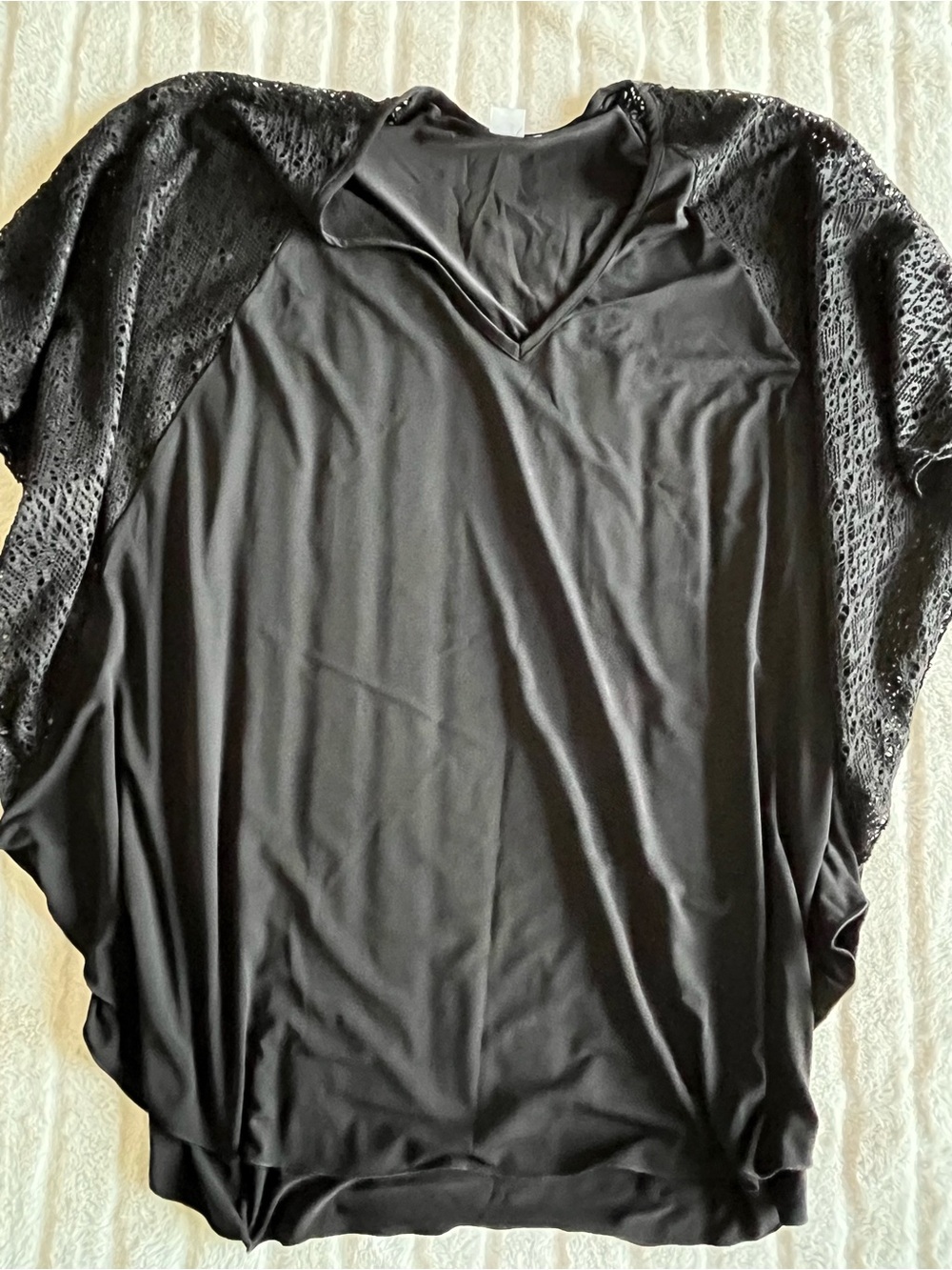 KOY Resort Black Lace Sleeve Tunic Cover-Up Top Boho Resortwear XL - Picture 10 of 13